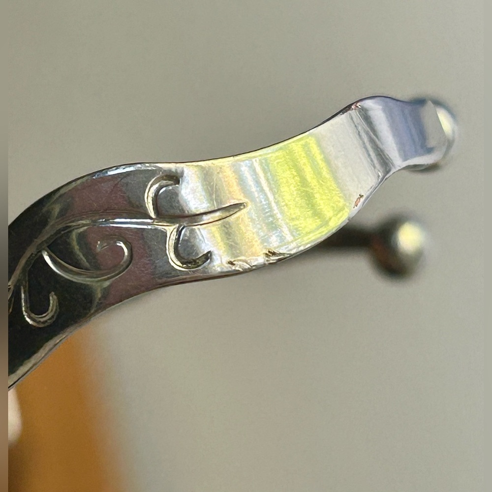 Engraved Silver Tone Adjustable Cuff Bracelet - image 3